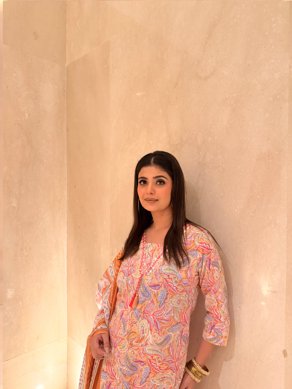printed cotton suit set
