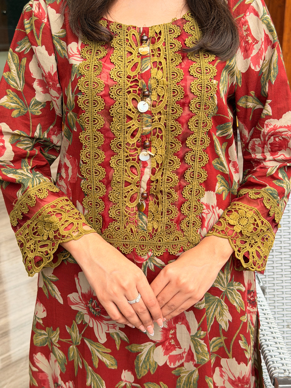 printed cotton suit set
