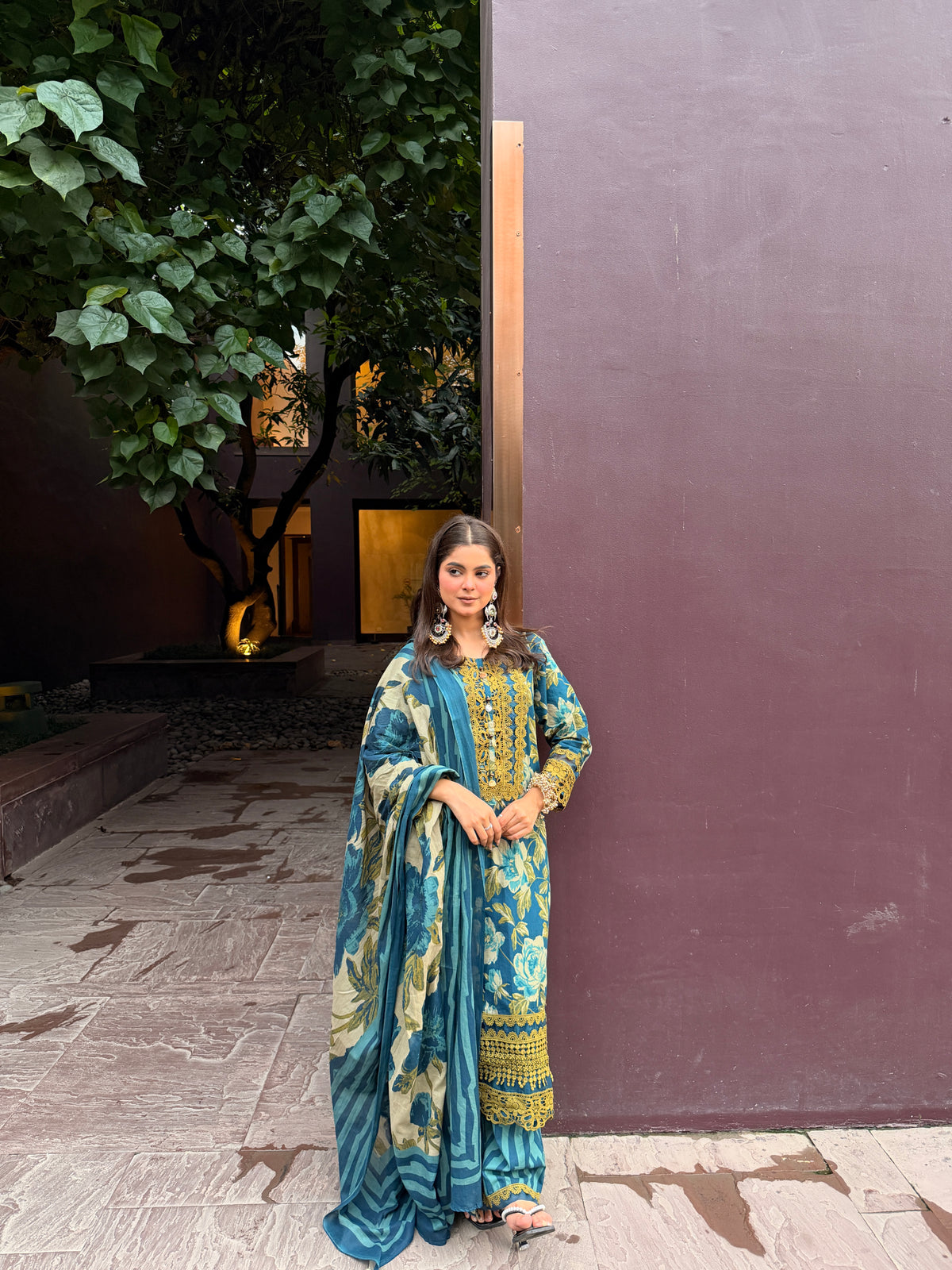 floral cotton suit set for women