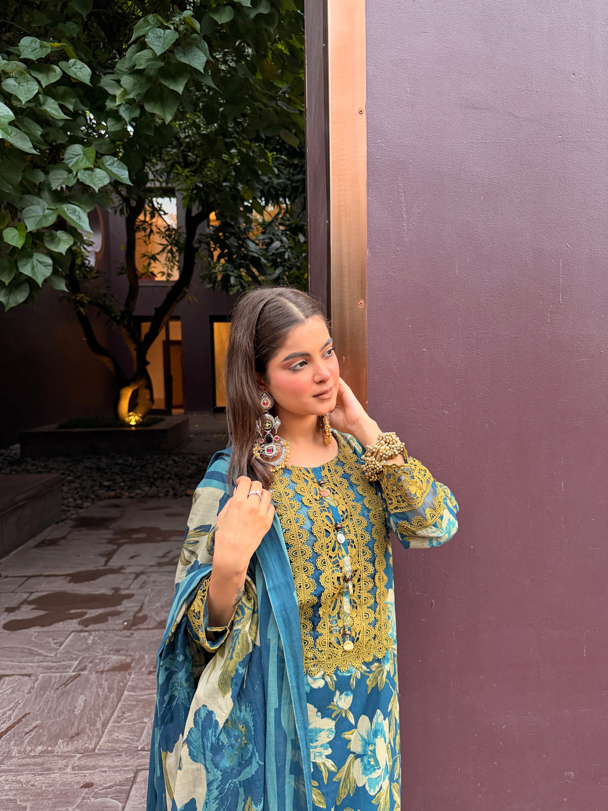 floral cotton suit set for women