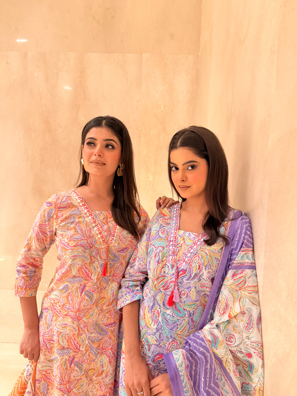 printed cotton suit set
