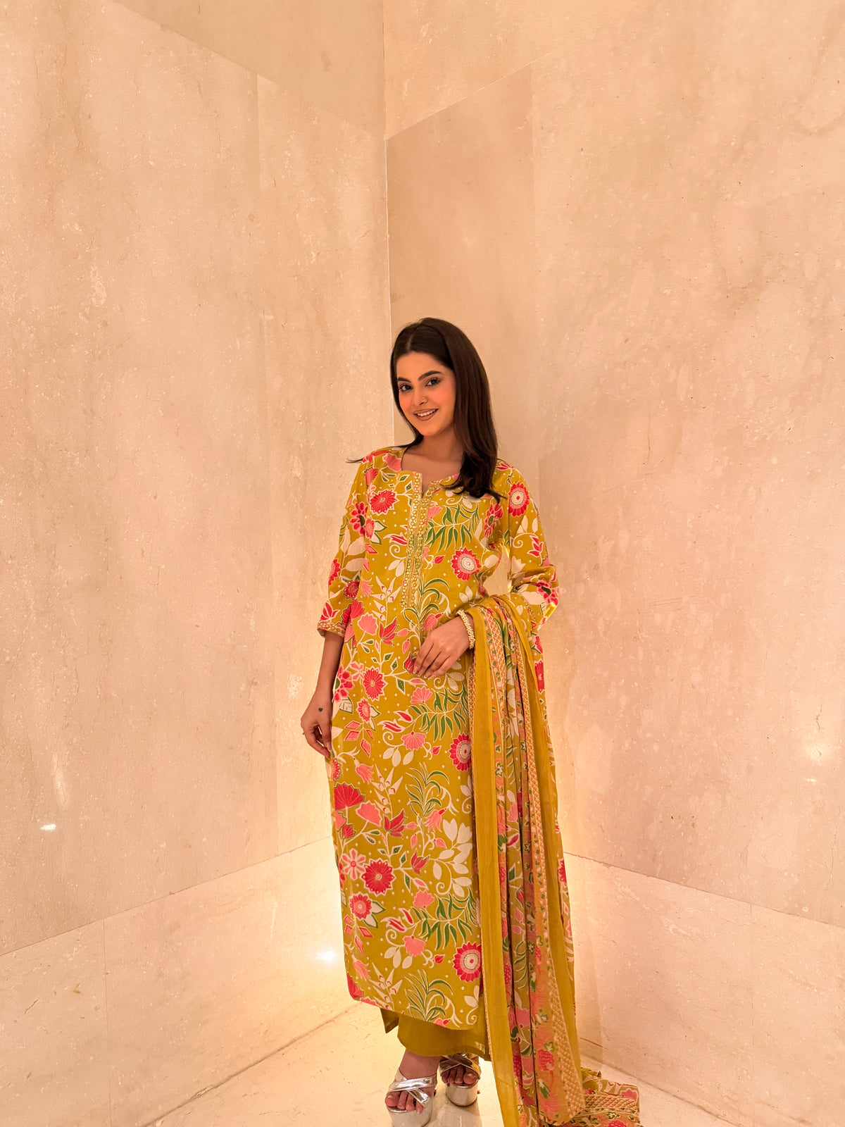 floral cotton suit set for women