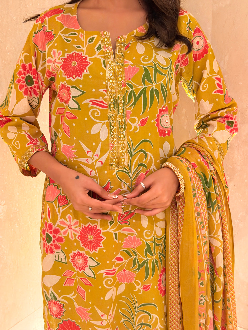 floral cotton suit set for women