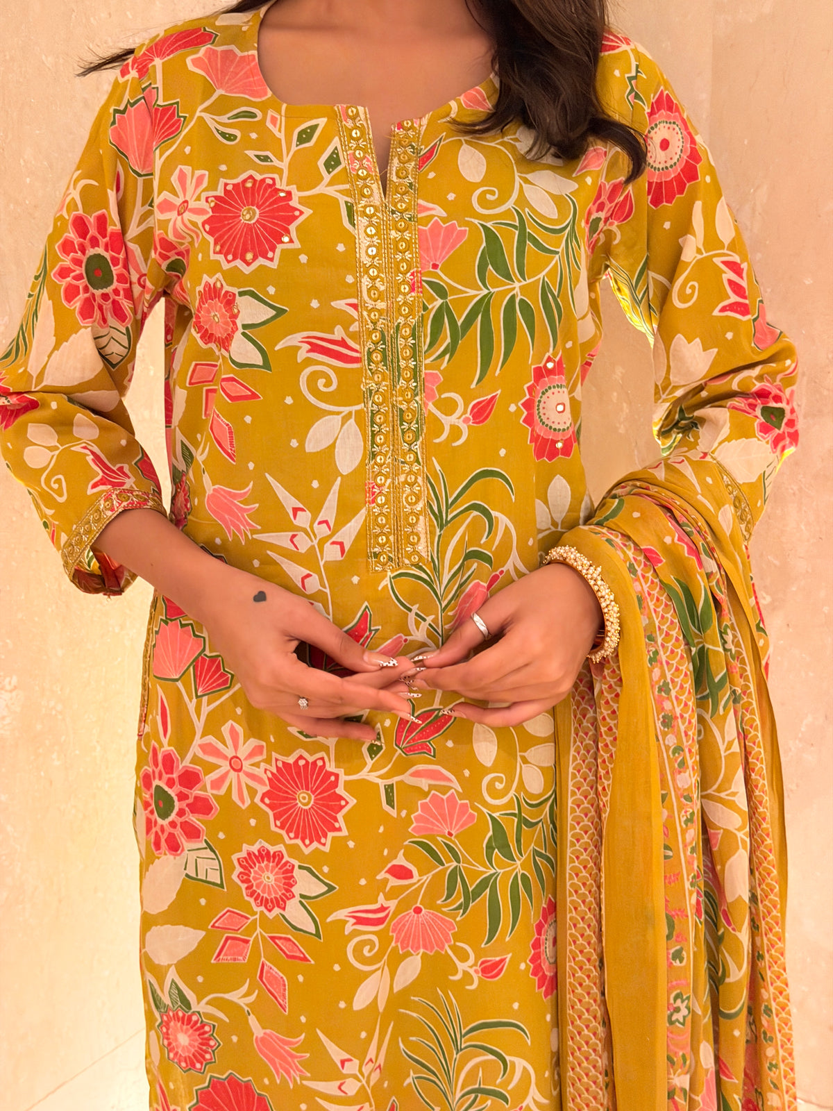 floral cotton suit set for women