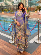 embroidered suit with dupatta set