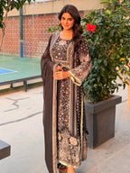 embroidered suit with dupatta set