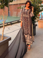 embroidered suit with dupatta set