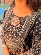 embroidered suit with dupatta set