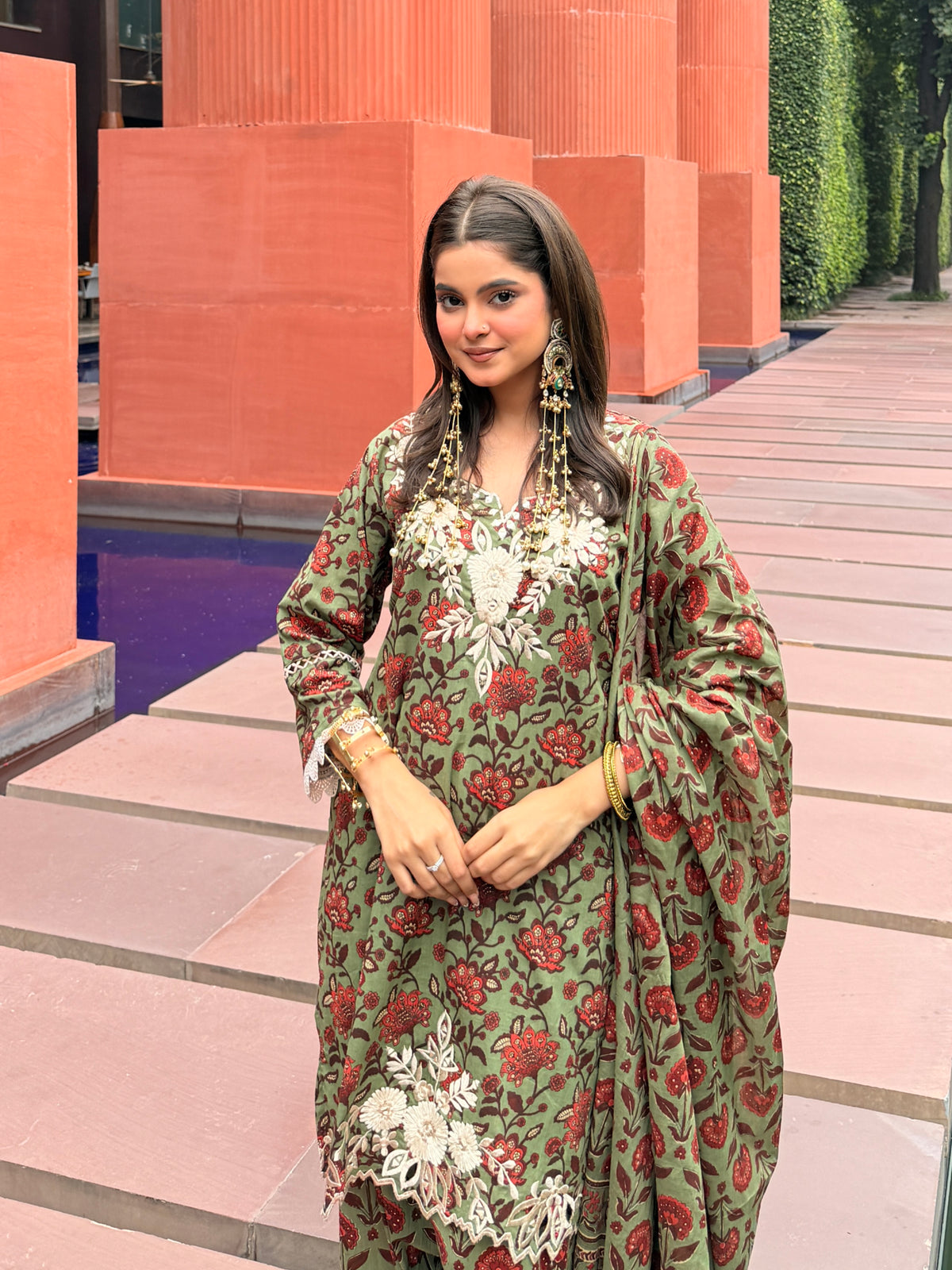 floral cotton suit set for women
