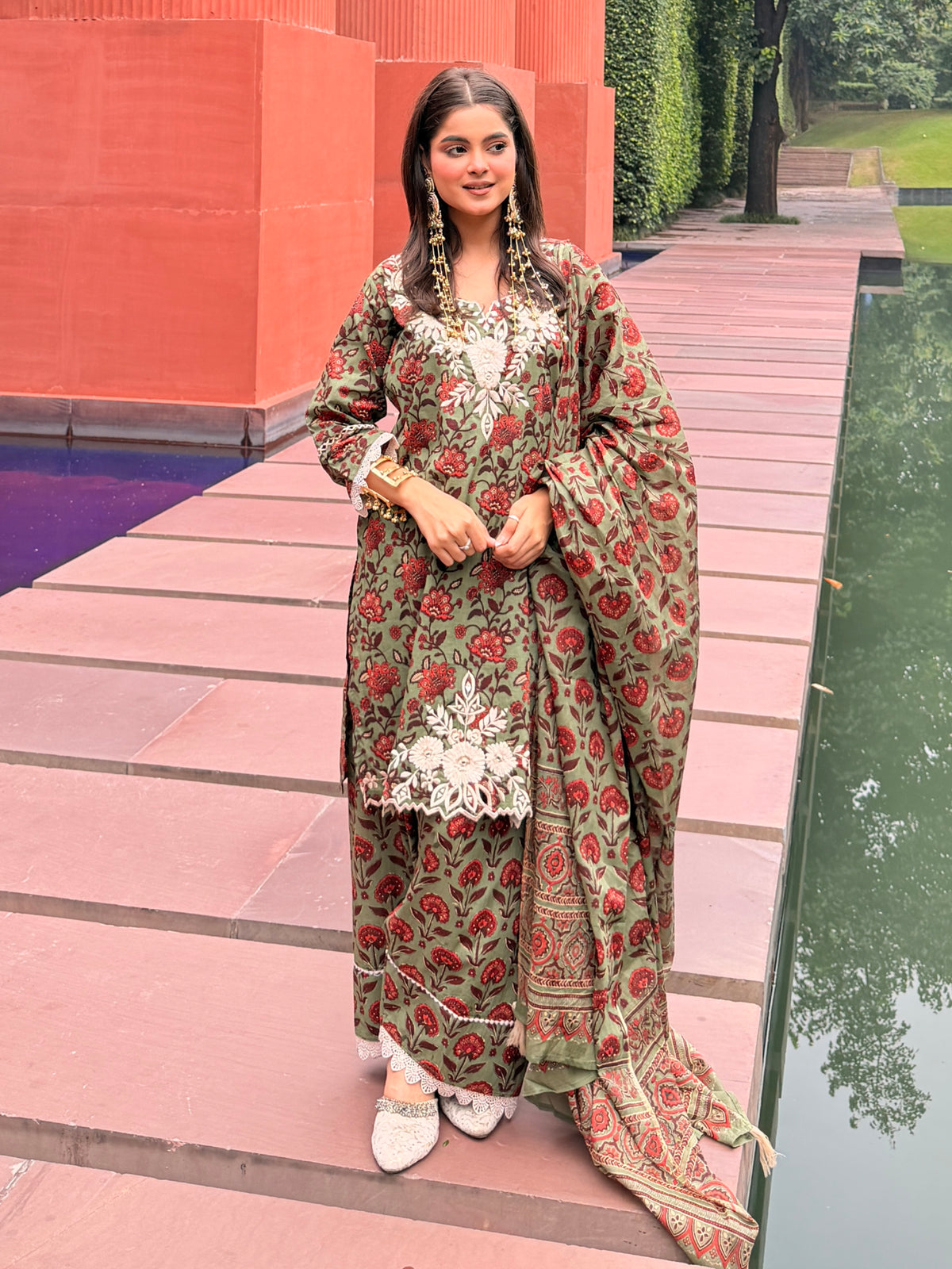floral cotton suit set for women