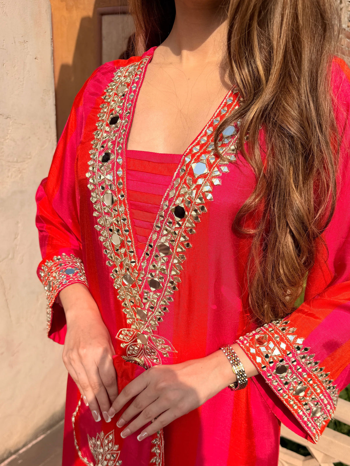Kashmiri Mirch — 2-Piece Suit With Potli
