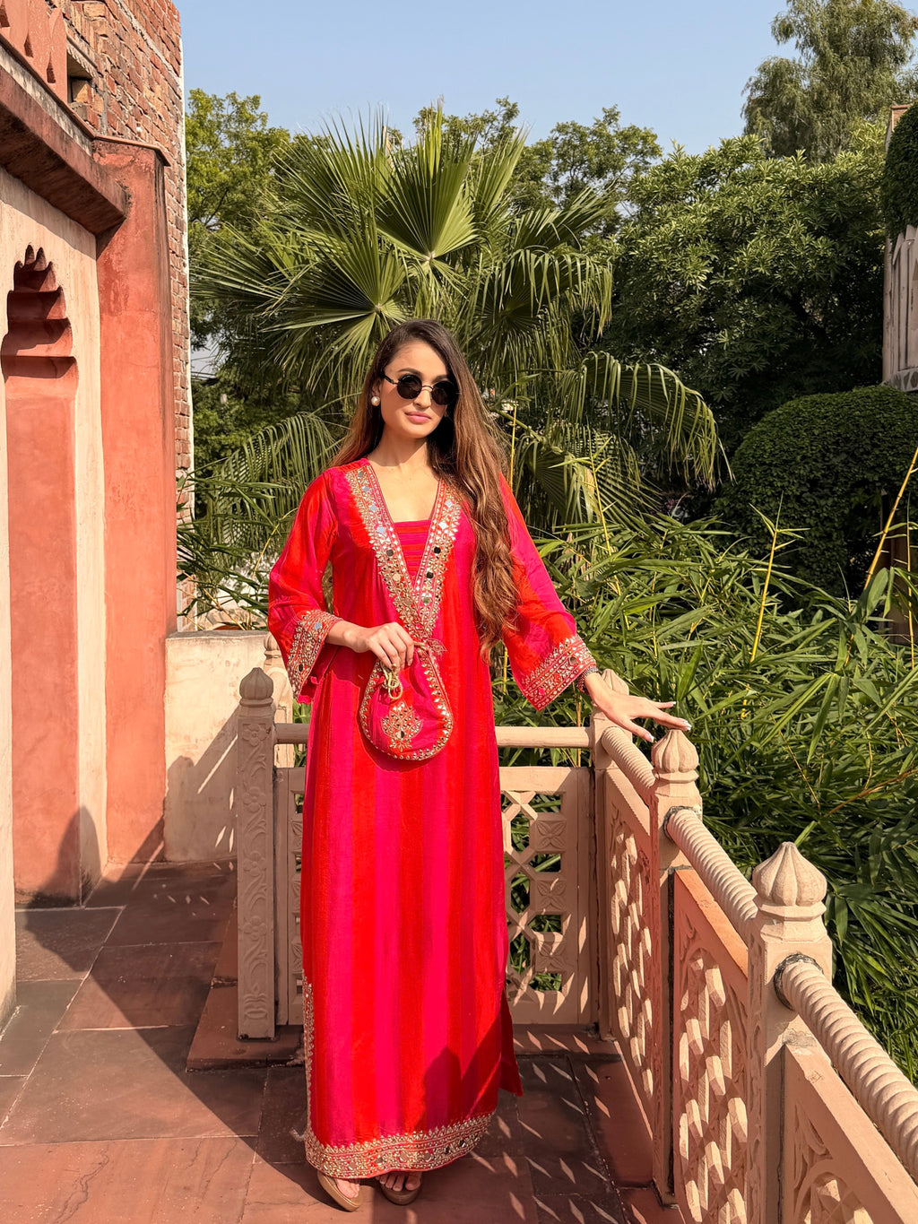 Kashmiri Mirch — 2-Piece Suit With Potli