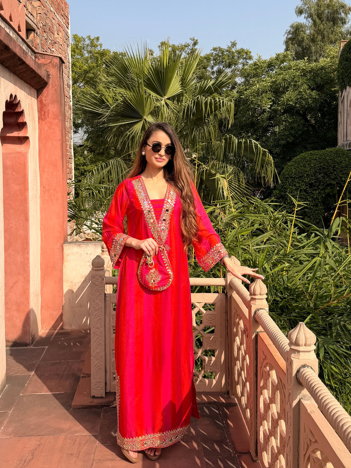 Kashmiri Mirch — 2-Piece Suit With Potli