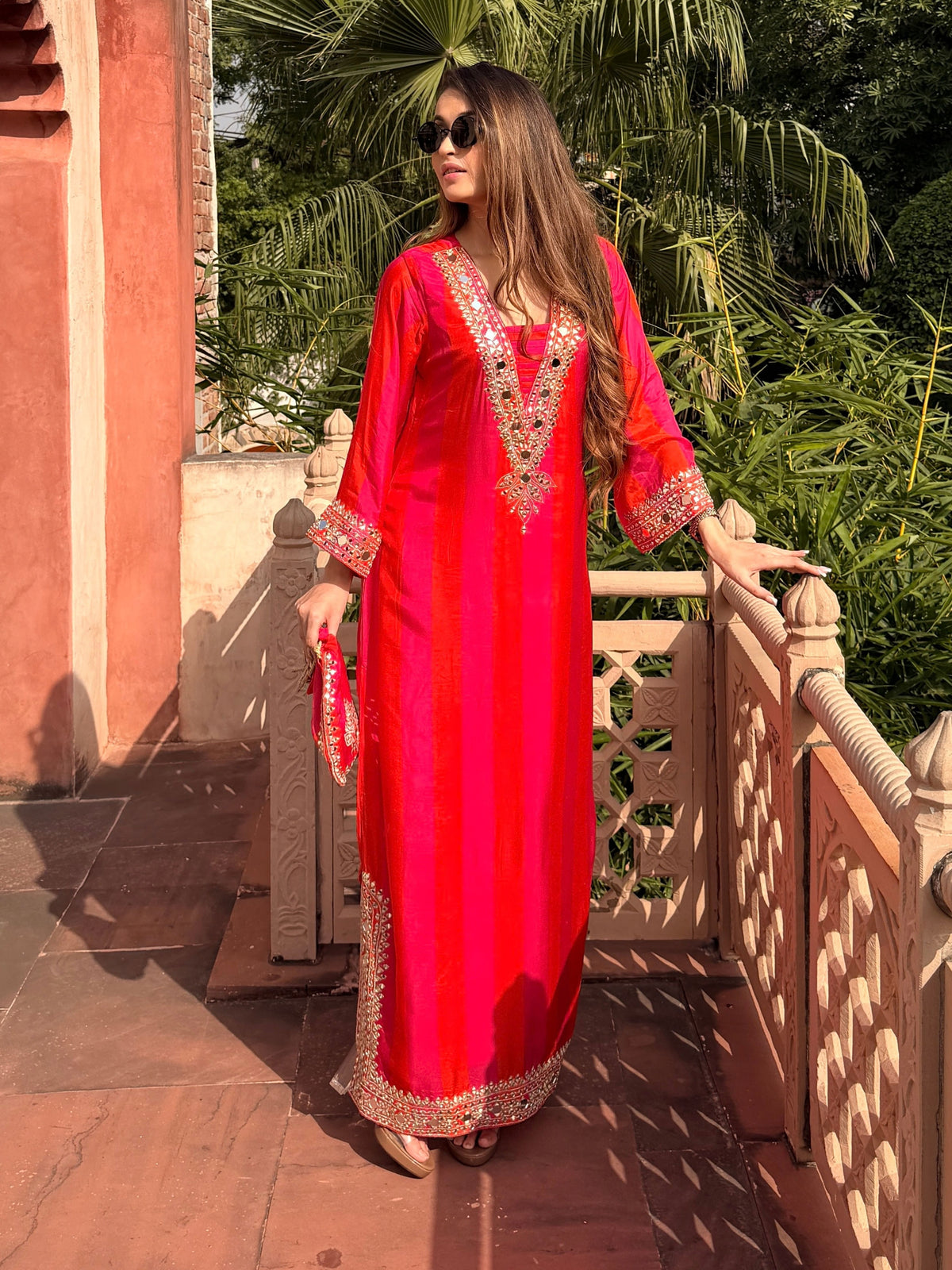 Kashmiri Mirch — 2-Piece Suit With Potli