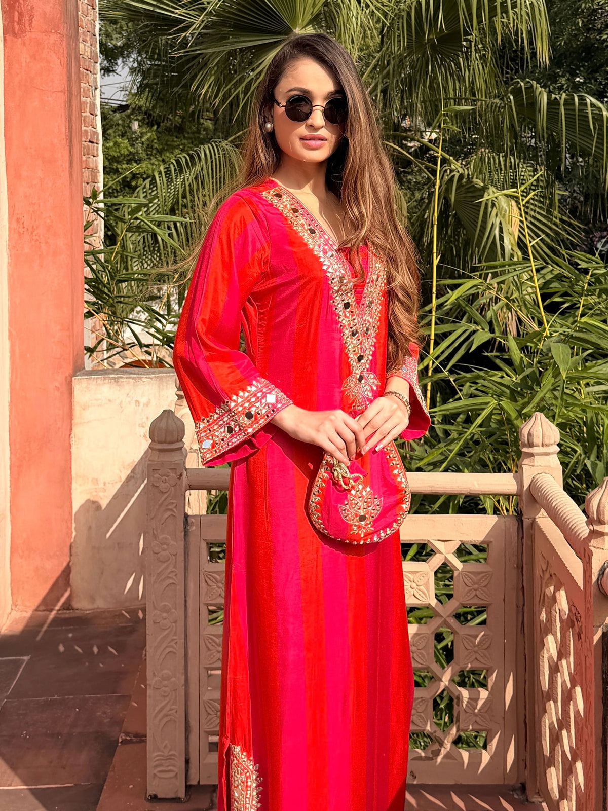 Kashmiri Mirch — 2-Piece Suit With Potli