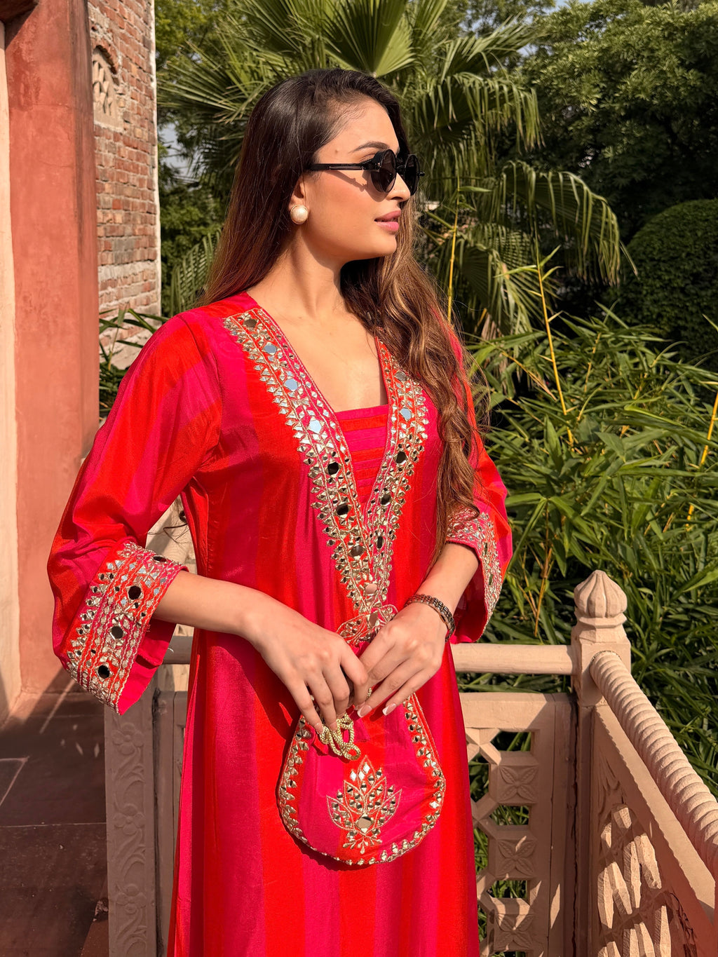 Kashmiri Mirch — 2-Piece Suit With Potli